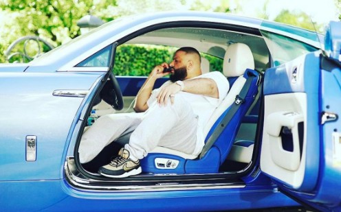 DJ Khaled showcasing his car 